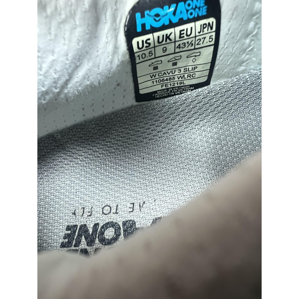 Hoka One One Cavu 3 Slip Shoes Womens Size 10.5 White Running Road 1106485 WLRC - Picture 7 of 8